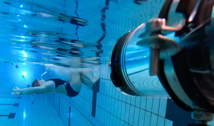 Onder water camera voor zwemtraining