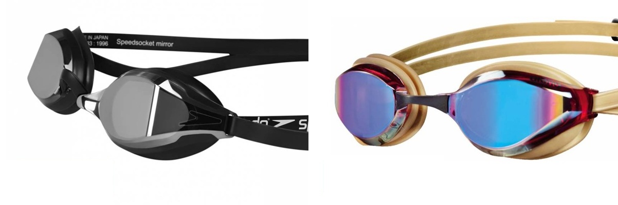 Mirror coating en rainbow kleuren zwembrillen