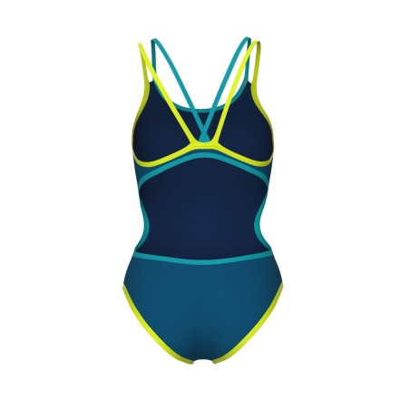Arena W Swimsuit One Double Cross-back OP blue cosmo-softgreen F34