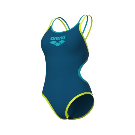 Arena W Swimsuit One Double Cross-back OP blue cosmo-softgreen F34