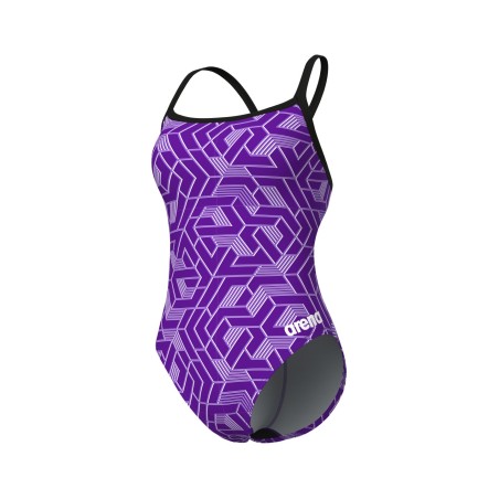 Arena W Swimsuit escape challenge back black-team purple F38