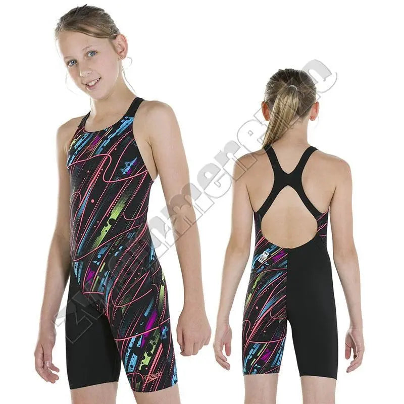 Speedo G Fastskin Endurance+ Openback Kneeskin Lavabeats Black/red 116