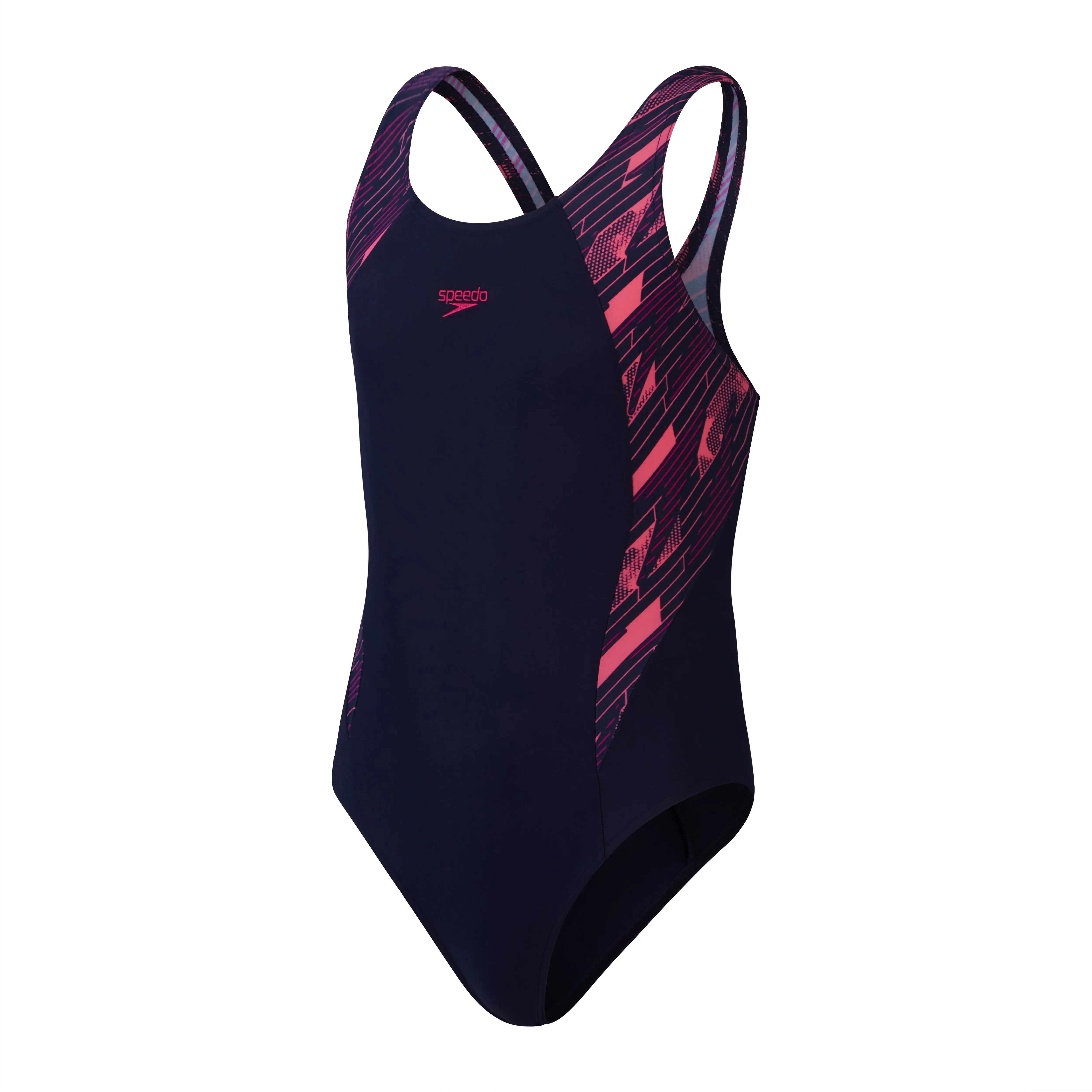 Speedo G Swimsuit Eco Hyperboom Splice Muscleback Navy/Pink 128