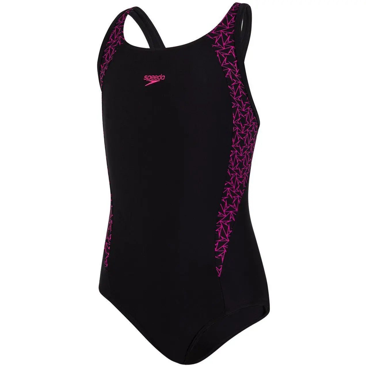 Speedo G Swimsuit Boomstar Splice Flyback Zwart/Roze 116