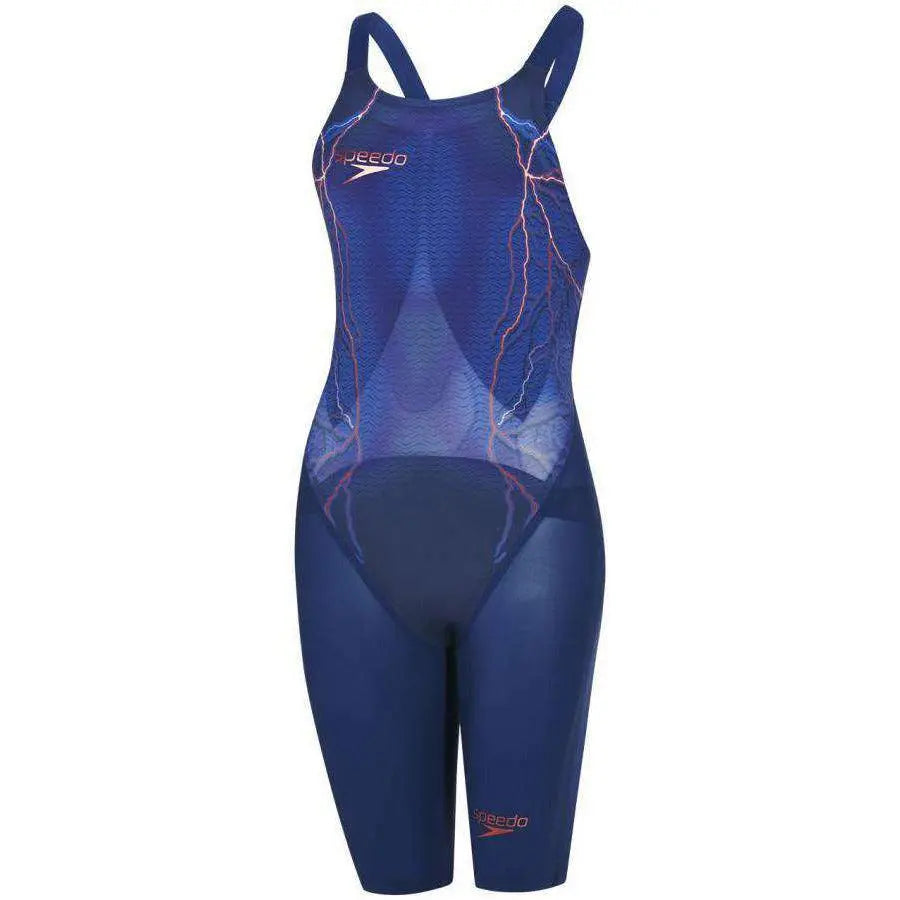 Speedo W Swimsuit Fastskin LZR Racer Elite 2 Open-Back Kneeskin Blauw UK 23