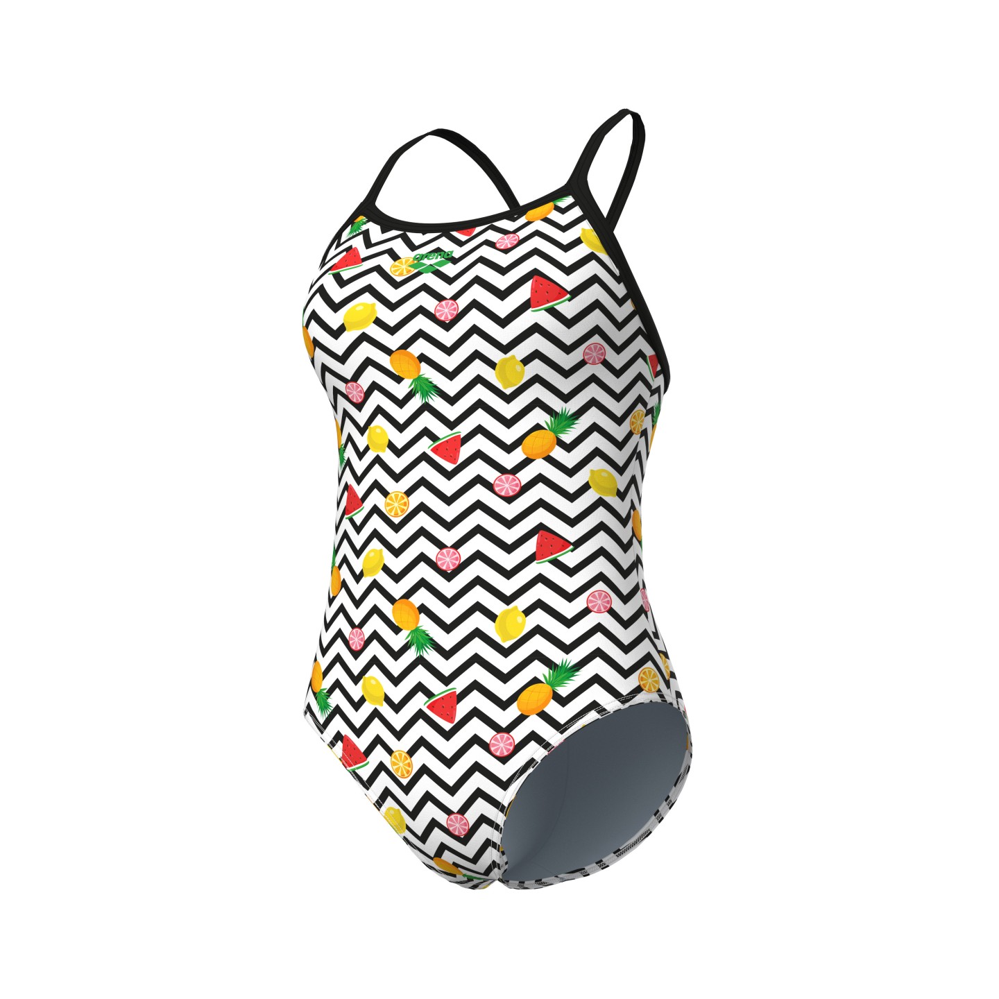Arena W Swimsuit Fruits Lightdrop Back wit/zwart F38