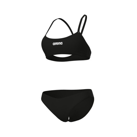 Arena W bikini bandeau solid black/white F38