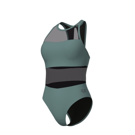 Arena W Swimsuit mesh panels vent-back Sage F40