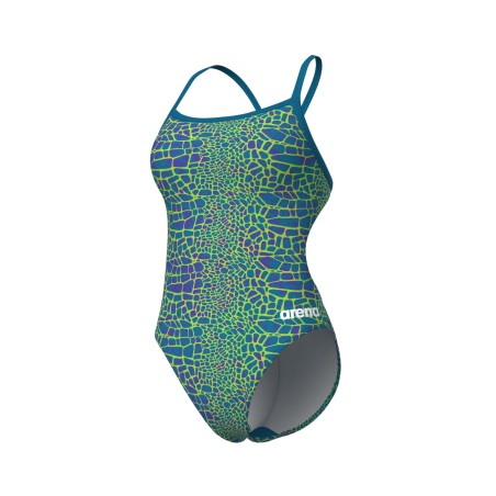 Arena W swimsuit snakeskin challenge back blue cosmo/multi/blue cosmo F38