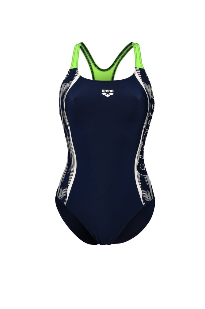 W Swim Pro Back Graphic navy-softgreen