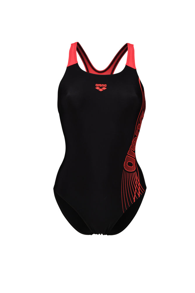 W Dreamy Swim Pro Back black-fluo-red
