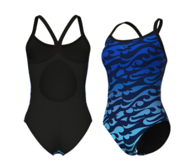 W Surfs Up Swimsuit Lightdrop Back black-black multi