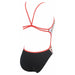 W Crazy Pizza Lace Back One Piece black-fluo-red