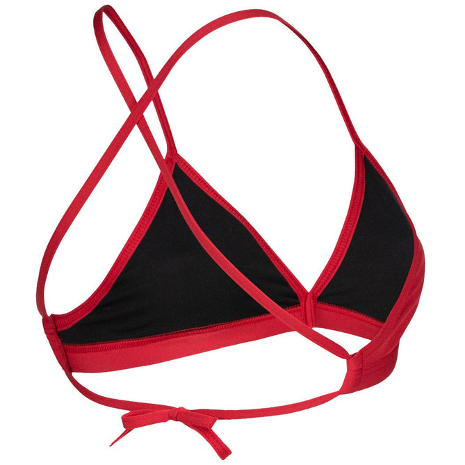 W Team Swim Top Tie Back Solid red-white